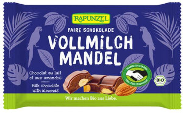 Produktfoto zu Vollmilch Schokolade mit ganzen Mandeln 100g