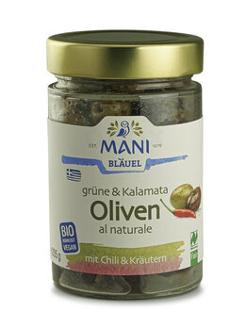 Produktfoto zu Grüne & Kalamata Oliven al naturale Chili&Kräutern