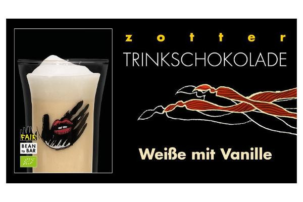 Produktfoto zu Trinkschokolade Weiße mit Vanille von Zotter