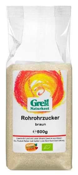 Produktfoto zu Rohrohrzucker braun 500g Grell