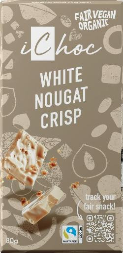 Produktfoto zu iChoc White Nougat Crisp, vegan, fairtrade