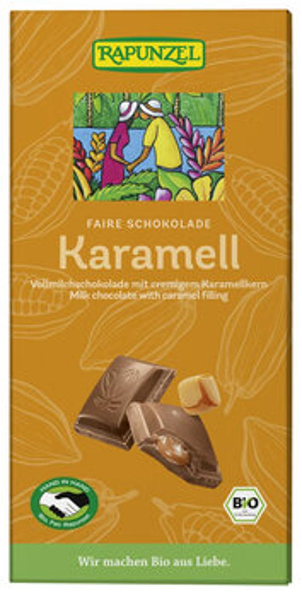 Produktfoto zu Vollmilch Schokolade mit Karamellkern 100g