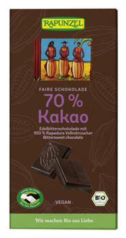 Produktfoto zu Edelbitter Schokolade 70% Kakao (Rapadura) HIH